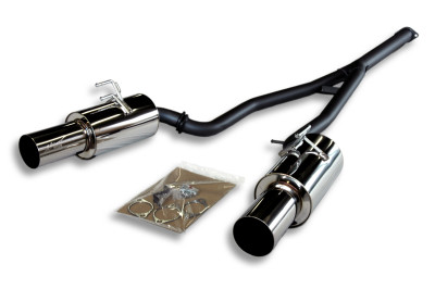 HKS 2008-2015 Lancer EVO X Hi-Power Racing Muffler Cat-back Exhaust with Dual Tips - 31008-BM001