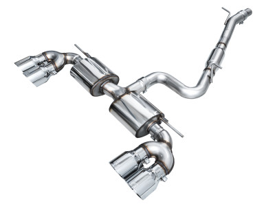 AWE Tuning MK8 2022-2026 Volkswagen Golf R 3in Touring Edition Quad Exhaust | Chrome Silver Tips | 3015-42658
