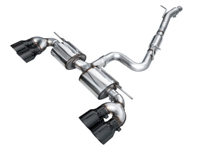 AWE Tuning MK8 2022-2026 Volkswagen Golf R 3in Touring Edition Quad Exhaust | Diamond Black Tips | 3015-43658