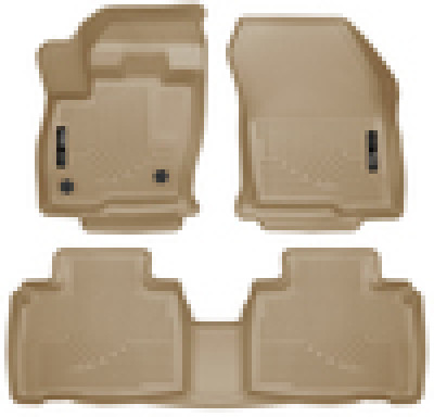 Husky Liners WeatherBeater Front & 2nd Row Combo Floor Liners, Tan for 2015-2024 Ford Edge - Part #98783