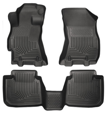 Husky Liners WeatherBeater Front & 2nd Row Seating Floor Liners, Black for 2015-2019 Subaru Legacy/Outback - Part #99671
