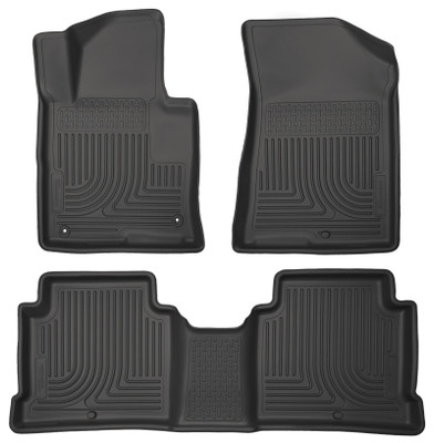 Husky Liners WeatherBeater Front & 2nd Row Seating Floor Liners, Black for 2015-2019 Hyundai Sonata - Part #99631