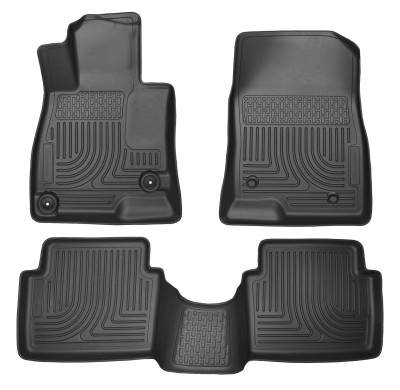 Husky Liners WeatherBeater Front & Second Row Floor Liners, Black for 2014-2018 Mazda 3 Hatchback & Sedan - Part #98651