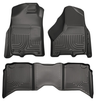 Husky Liners WeatherBeater Combo Floor Liners, Black for 2009-2024 Dodge Ram 1500/2500 Crew Cab - Part #99001