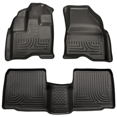 Husky Liners WeatherBeater Combo Floor Liners, Black for 2010-2013 Ford Taurus - Part #98701