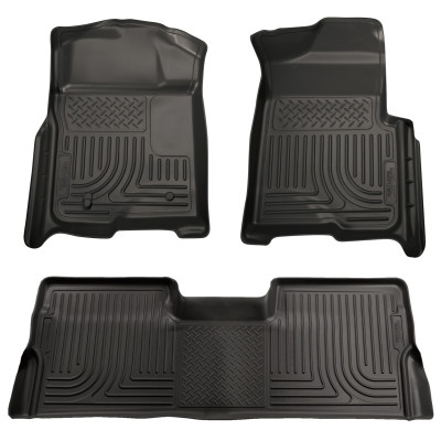 Husky Liners WeatherBeater Combo Floor Liners, Black for 2009-2012 Ford F-150 Super Crew Cab - Part #98331