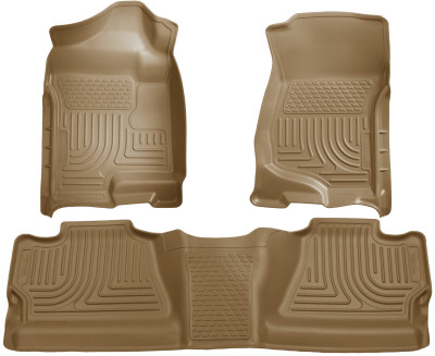 Husky Liners WeatherBeater Combo Floor Liners, Tan for 2007-2012 Chevy Silverado/GMC Sierra Crew Cab - Part #98203
