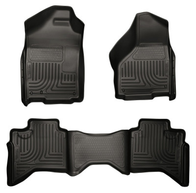 Husky Liners WeatherBeater Combo Floor Liners, Black for 2003-2008 Dodge Ram 1500/2500/3500 Quad Cab - Part #98031