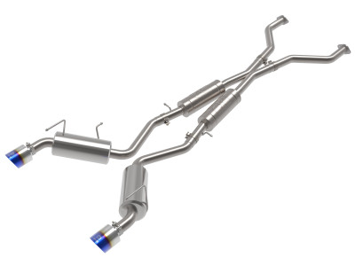 aFe Takeda 2009-2020 Nissan 370z 2-1/2 IN 304 Stainless Steel Cat-Back Exhaust System w/ Blue Flame Tip