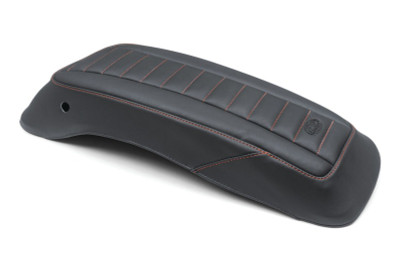 Mustang 14-23 HD FL Touring Saddlebag Lid Covers (Pair) Deluxe - Black w/ Red Stitching