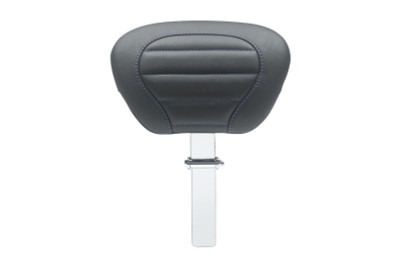 Mustang 08-21 HD Electra Glide,Rd Glide,Rd King,Str Glide Driver Backrest - Black w/ Blue Stitching