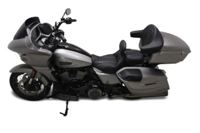 Mustang 2023-2025 Harley Davidson CVO Rd Glide(ST), 2024 Rd Glide and Str Glide Deluxe Pass Seat - Black/Gray Stitch