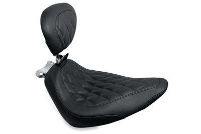 Mustang 00-15 Harley Softail Standard Rear Tire Wide Tripper Solo Seat w/Driver Backrest - Black