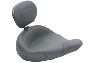 Mustang 83-21 Harley Electra Glide,Rd King Police Std Touring Solo Seat w/Driver Backrest - Black