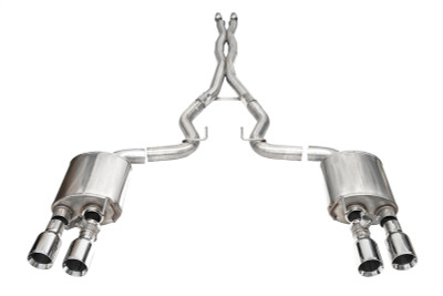Corsa 2024-2025 Ford Mustang Dark Horse 5.0L 3in Dual Rear Exit Cat-Back w/Twin 4.5in Polish Straight Tip