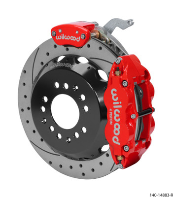 Wilwood Narrow Superlite 4R-MC4 Red Rear Kit 12.88in Drilled Rotor 88-96 Chevy Corvette C4 - wil140-14883-DR