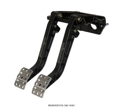 Wilwood Adjustable-Tandem Dual Pedal - Brake / Clutch - Fwd. Swing Mount - 7.0:1 - Black E-Coat - wil340-14361