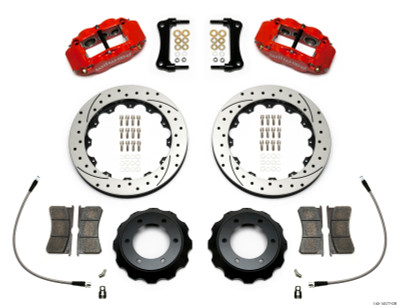Wilwood Narrow Superlite Red 6R Front Kit 12.88in Drilled Rotor w/ Lines 05-15 Toyota Tacoma - wil140-14577-DR
