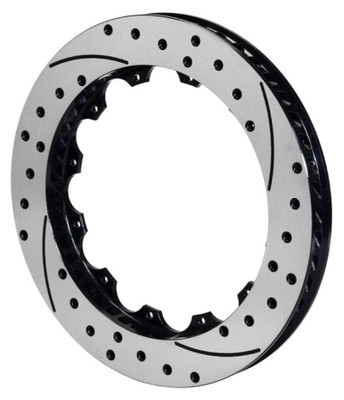 Wilwood Rotor-SV-SRP 72 Iron-LH-Drill-BLK 14.25 x 1.25 - 12 on 9.19in - wil160-9763-BK