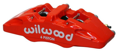 Wilwood Caliper-Forged Dynapro 6 5.25in Mount-Red-R/H 1.62/1.12/1.12in Pistons 0.81in Disc - wil120-13434-RD