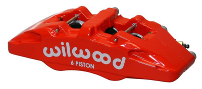 Wilwood Caliper-Forged Dynapro 6 5.25in Mount-Red-R/H 1.38/1.00/1.00in Pistons .81in Disc - wil120-13438-RD