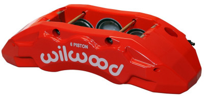 Wilwood Caliper-TX6R- L/H - Red 1.75/1.62/1.62in Pistons 1.38in Disc - wil120-13818-RD