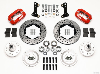 Wilwood Forged Dynalite Front Kit 11.00in Drill-Red 67-69 Camaro 64-72 Nova Chevelle - wil140-10996-DR