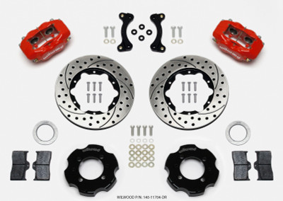 Wilwood Forged Dynalite Front Hat Kit 11.00in Drilled Red 95-05 Miata - wil140-11704-DR