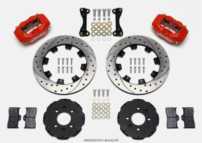 Wilwood Forged Dynalite Front Hat Kit 12.19in Drilled Red 94-01 Honda/Acura w/262mm Disc - wil140-6163-DR