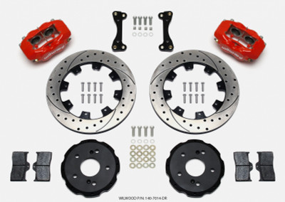 Wilwood Forged Dynalite Front Hat Kit 12.19in Drilled Red 02-06 Acura RSX-5 Lug - wil140-7014-DR