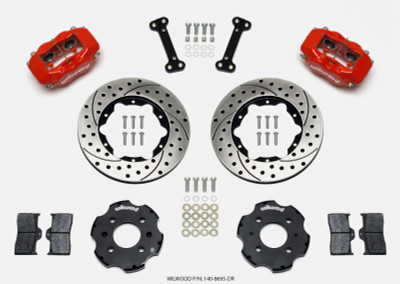 Wilwood Forged Dynalite Front Hat Kit 11.00in Drilled Red Integra/Civic w/Fac.240mm Rtr - wil140-8695-DR