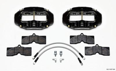 Wilwood D8-6 Front Caliper Kit Black Corvette C2 / C3 65-82 - wil140-11857-BK