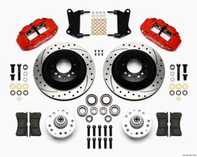 Wilwood Narrow Superlite 6R Front Hub & 1PC Rtr Kit 12.88in Dril -Red 67-69 Camaro 64-72 Nova - wil140-12271-DR