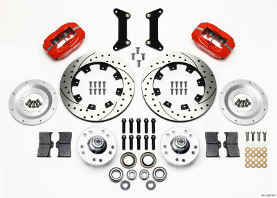 Wilwood Forged Dynalite Front Kit 12.19in Drilled Red 79-87 GM G Body - wil140-12297-DR