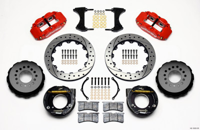 Wilwood Narrow Superlite 4R Rear P-Brk Kit 12.88in Drilled Red Chevy C-10 2.42 Offset 5-lug - wil140-10093-DR