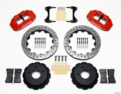 Wilwood Narrow Superlite 4R Rear Kit 12.88in Drilled Red 65-82 Corvette C2/C3 - wil140-10471-DR