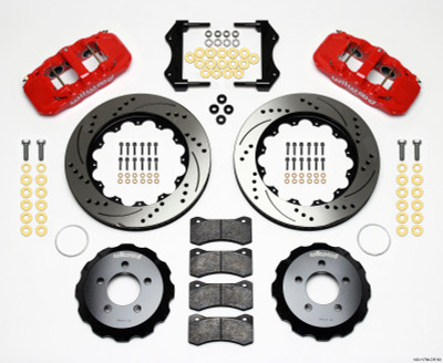 Wilwood AERO6 Front Hat Kit 14.25 Drilled Red 2006-10 Magnum/Challngr/Chrgr/300C - wil140-11764-DR