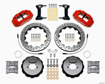 Wilwood Narrow Superlite 6R Front Hat Kit 12.88in Drill Red 2012-Up Toyota / Scion FRS w/ Lines - wil140-12870-DR