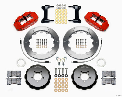 Wilwood Narrow Superlite 6R Front Hat Kit 12.88in Red 2012-Up Toyota / Scion FRS w/ Lines - wil140-12870-R