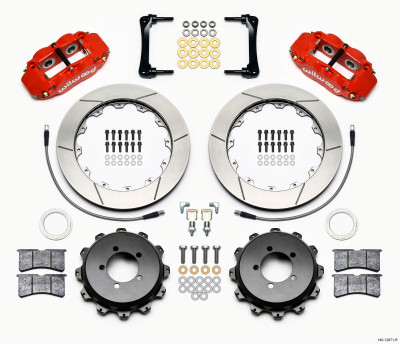 Wilwood Narrow Superlite 4R Rear Kit 12.88in Red 2012-Up Toyota / Scion FRS w/Lines - wil140-12871-R