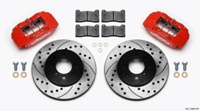 Wilwood DPHA Front Caliper & Rotor Kit Drill Red Honda / Acura w/ 262mm OE Rotor - wil140-12996-DR