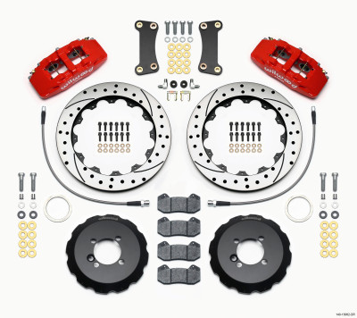 Wilwood Dynapro 6 Front Hat Kit 12.88in Drilled Red 2002-Up Mini Cooper w/ Lines - wil140-13062-DR