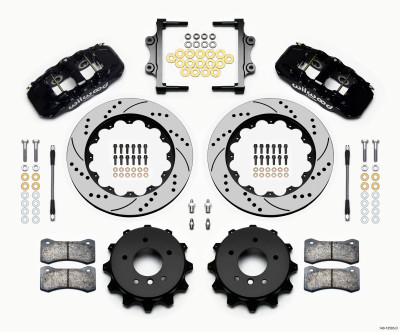 Wilwood AERO4 Rear Kit 14.00 Drilled 2007-2011 BMW E90 Series w/Lines - wil140-13583-D
