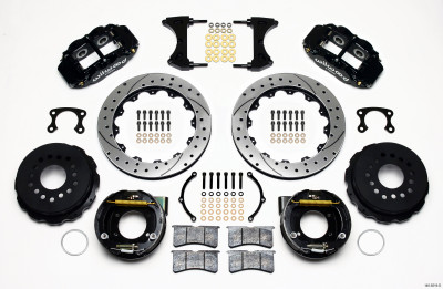 Wilwood Narrow Superlite 4R Rear P-Brk Kit 12.88in Drilled Big Ford New Style 2.50in Offset - wil140-9219-D
