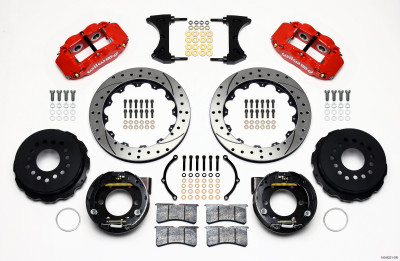 Wilwood Narrow Superlite 4R Rear P-Brk Kit 12.88in Drill Red 2005-2014 Mustang - wil140-9221-DR
