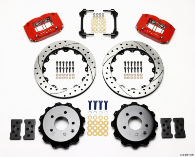 Wilwood Dynapro Radial Rear Kit 13.00in Drilled Red Nissan 350Z/Fiti G35 - wil140-9507-DR