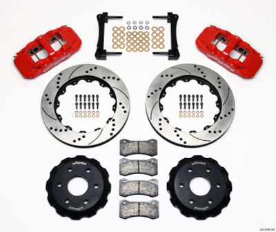 Wilwood AERO6 Front Truck Kit 14.25in Drill Red 1999-2014 GM Truck/SUV 1500 - wil140-9789-DR