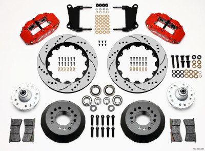 Wilwood Narrow Superlite 6R Front Hub Kit 14.00in Drill Red 67-69 Camaro 64-72 Nova Chevelle - wil140-9804-DR