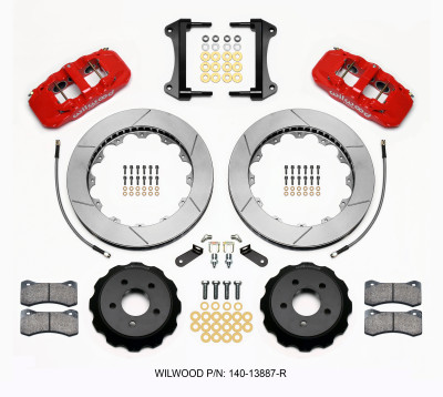 Wilwood AERO6 Front Hat Kit 15.00 Red 15-23 Mustang w/Lines - wil140-13887-R