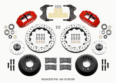 Wilwood Narrow Superlite 6R Front Hub Kit 12.88in Drill Red WWE ProSpindle (5x4.75in 5x5.00in Hub) - wil140-15155-DR